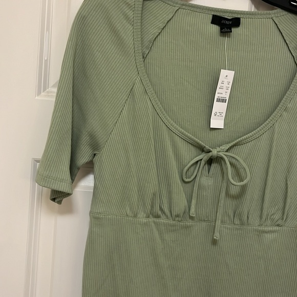 NWT J.Crew short sleeve ribbed top- Size L - Picture 4 of 12